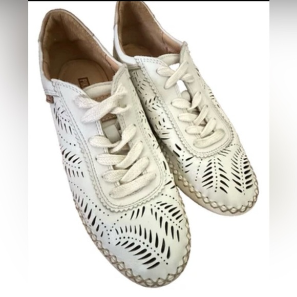 PIKOLINOS Women's Mesina Lace up Nata Cream Lather Shoes Size 7.5-8/38 - Picture 2 of 16